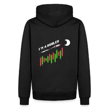 I'm A Hodler Cryptocurrency Crypto - Männer Premium Bio Hoodie - Schwarz - Hinten - Nico (187cm)