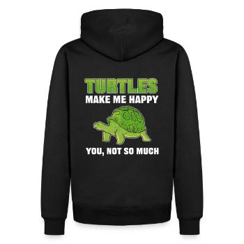 Les tortues me rendent heureux pas tellement tortue de mer - Sweat à capuche Premium bio Homme - noir - Dos - Nico (187cm)