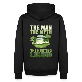 The Man The Myth The Hunting Legend - Männer Premium Bio Hoodie - Schwarz - Hinten - Nico (187cm)