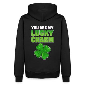 Tu es mon porte-bonheur Trèfle de la Saint-Patrick - Sweat à capuche Premium bio Homme - noir - Dos - Nico (187cm)