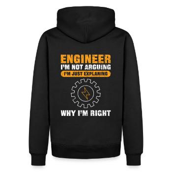 Engineer I'm Not Arguing Funny Engineering - Men’s Premium Organic Hoodie - black - Back - Nico (187cm)