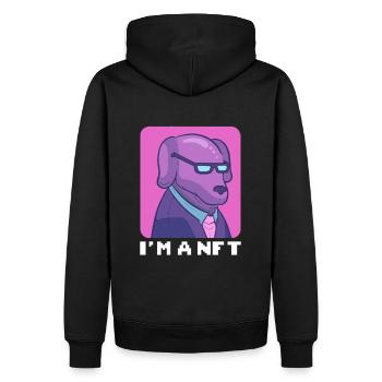 Je suis un NFT Crypto Blockchain Art - Sweat à capuche Premium bio Homme - noir - Dos - Nico (187cm)