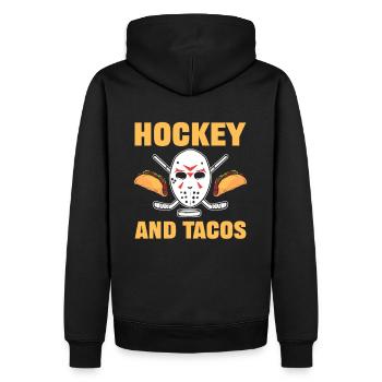 Hockey and Tacos Ice Hockey Mexican Tacos - Männer Premium Bio Hoodie - Schwarz - Hinten - Nico (187cm)