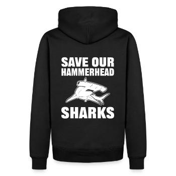 Save Our Hammerhead Sharks Shark - Männer Premium Bio Hoodie - Schwarz - Hinten - Nico (187cm)
