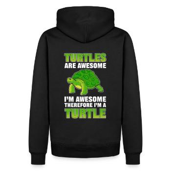 Turtles Are Awesome I'm Awesome Therefore I'm A - Männer Premium Bio Hoodie - Schwarz - Hinten - Nico (187cm)