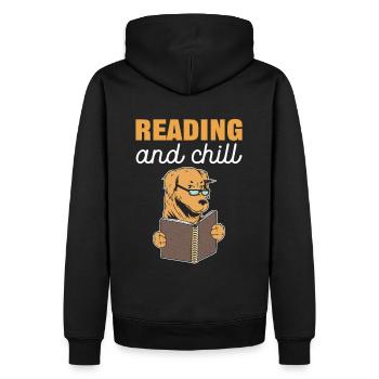 Reading and Chill Book Lover Librarian Book Reader - Männer Premium Bio Hoodie - Schwarz - Hinten - Nico (187cm)