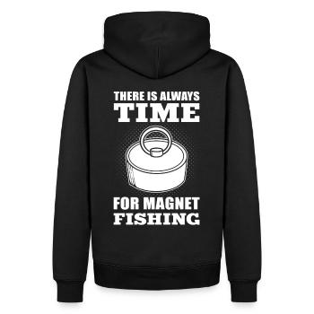 Magnet Fisher Treasure Hunter Magnet Fishing - Men’s Premium Organic Hoodie - black - Back - Nico (187cm)