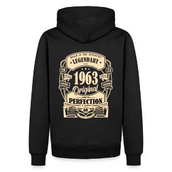 60e anniversaire Cadeau Mythe Légende Original - Sweat à capuche Premium bio Homme - noir - Dos - Nico (187cm)