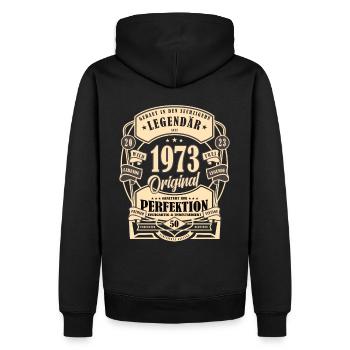 Cadeau du 50e anniversaire Mythe Légende Original - Sweat à capuche Premium bio Homme - noir - Dos - Nico (187cm)