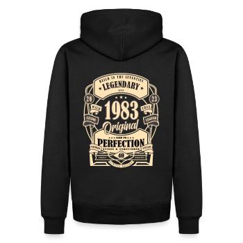 Cadeau du 40e anniversaire Mythe Légende Original - Sweat à capuche Premium bio Homme - noir - Dos - Nico (187cm)