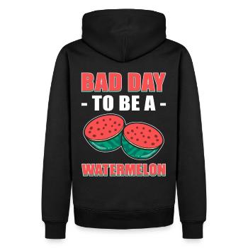 Pastèque Fruit Été Pastèque Tranche Verte - Sweat à capuche Premium bio Homme - noir - Dos - Nico (187cm)