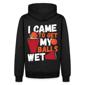 I Came To Get My Balls Wet Beer Pong - Men’s Premium Organic Hoodie - black - Back - Nico (187cm)