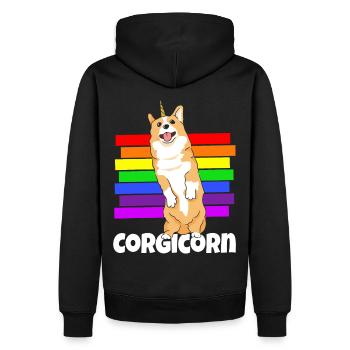 Corgi Dog Corgis Welsh-Corgi Dog Race Animal Dog - Sweat à capuche Premium bio Homme - noir - Dos - Nico (187cm)