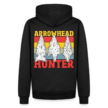 Pfeilspitzenjagd Pfeilspitzen-Jagd Pfeilspitzen-Sa - Männer Premium Bio Hoodie - Schwarz - Hinten - Nico (187cm)