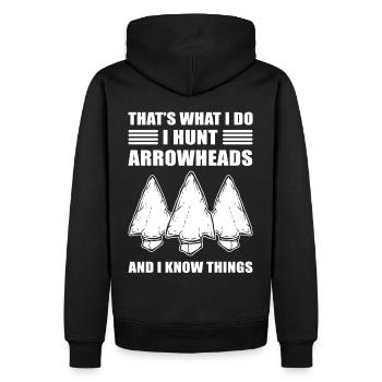 Pfeilspitzenjagd Pfeilspitzen-Jagd Pfeilspitzen-Sa - Männer Premium Bio Hoodie - Schwarz - Hinten - Nico (187cm)