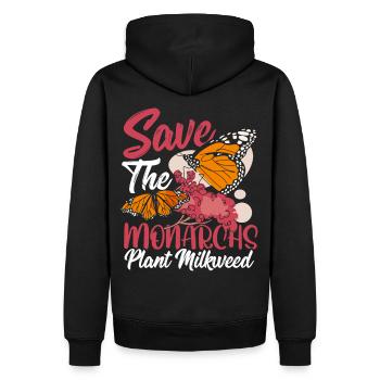 Monarch Schmetterling Schmetterlinge Pflanzung Mon - Männer Premium Bio Hoodie - Schwarz - Hinten - Nico (187cm)