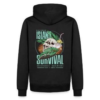 Bushcraft island Survival Dschungel Skull Geschenk - Männer Premium Bio Hoodie - Schwarz - Hinten - Nico (187cm)