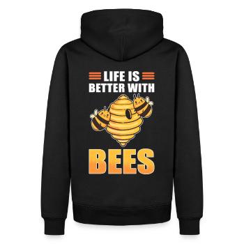 Apiculture Apiculture Abeille Abeille Abeille Ruche Abeille - Sweat à capuche Premium bio Homme - noir - Dos - Nico (187cm)