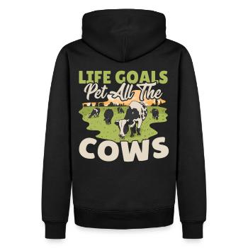 Kuh Kühe Muh Euter Milchkuh Farm Kuh Schädel Bäuer - Männer Premium Bio Hoodie - Schwarz - Hinten - Nico (187cm)