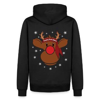 Rudi lets Santa fly Christmas - Men’s Premium Organic Hoodie - black - Back - Nico (187cm)