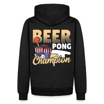 Bier Pong Bier Party Ping-Pong Bier-Flasche Säufer - Männer Premium Bio Hoodie - Schwarz - Hinten - Nico (187cm)