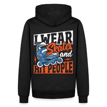 Rollschuhfahren Rollschuhe Skater Inliner Skate Ro - Männer Premium Bio Hoodie - Schwarz - Hinten - Nico (187cm)