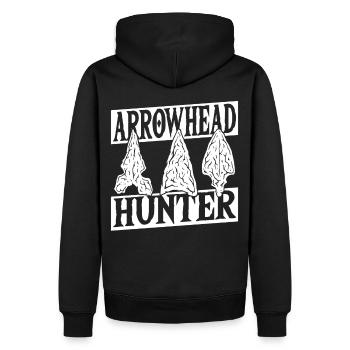 Pfeilspitzenjagd Pfeilspitzen-Jagd Pfeilspitzen-Sa - Männer Premium Bio Hoodie - Schwarz - Hinten - Nico (187cm)