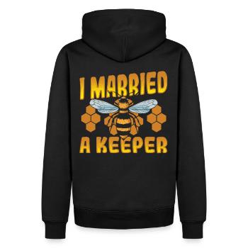 Apiculteur apiculture abeille abeille couronne abeille abeille mellifère abeille mellifère - Sweat à capuche Premium bio Homme - noir - Dos - Nico (187cm)