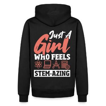 Steminist Science Technologie Droits des femmes - Sweat à capuche Premium bio Homme - noir - Dos - Nico (187cm)