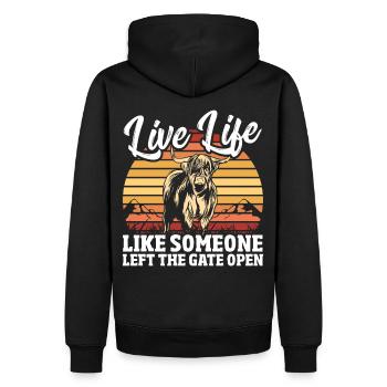 Highland cattle cattle cattle Highland breeder farmer - Sweat à capuche Premium bio Homme - noir - Dos - Nico (187cm)