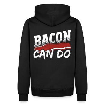 Bacon Can Do Ham Breakfast Bacon and Egg - Men’s Premium Organic Hoodie - black - Back - Nico (187cm)