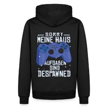 Hausaufgaben Despawned Gaming Gamer Zocken - Männer Premium Bio Hoodie - Schwarz - Hinten - Nico (187cm)
