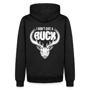 I Don't Give A Buck Deer Hunting Stag - Männer Premium Bio Hoodie - Schwarz - Hinten - Nico (187cm)
