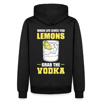 When Life Gives You Lemons Grab The Vodka Wodka - Männer Premium Bio Hoodie - Schwarz - Hinten - Nico (187cm)