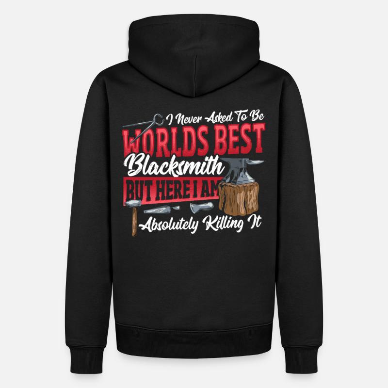 Worlds Best Blacksmith Blacksmithing - Männer Premium Bio Hoodie - Schwarz