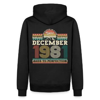 December Born 1981 41st birthday gift - Men’s Premium Organic Hoodie - black - Back - Nico (187cm)