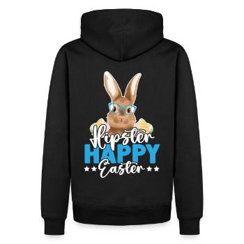 Hipster Happy Easter - Männer Premium Bio Hoodie - Schwarz - Hinten - Nico (187cm)