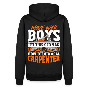 Comment être un vrai menuisier menuisier menuisier - Sweat à capuche Premium bio Homme - noir - Dos - Nico (187cm)