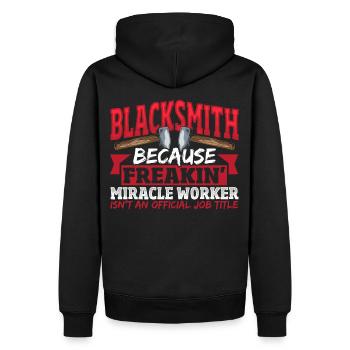 Blacksmith Official Job Title Blacksmithing - Männer Premium Bio Hoodie - Schwarz - Hinten - Nico (187cm)