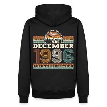 December Born 1996 26th birthday gift - Men’s Premium Organic Hoodie - black - Back - Nico (187cm)