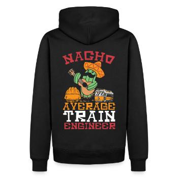 Nacho Average Train Engineer Train Engineering - Men’s Premium Organic Hoodie - black - Back - Nico (187cm)