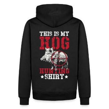 This Is My Hog Hunting Shirt Hog Slayer Wild Boar - Men’s Premium Organic Hoodie - black - Back - Nico (187cm)