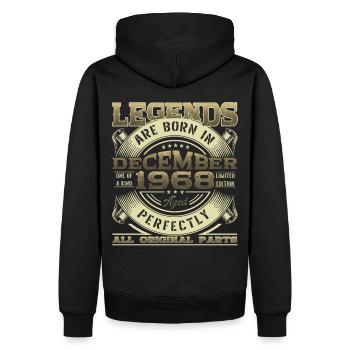 Original December 1968 54th Birthday Legend - Men’s Premium Organic Hoodie - black - Back - Nico (187cm)
