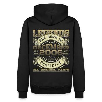 December Year 2006 16th birthday Legend Man - Men’s Premium Organic Hoodie - black - Back - Nico (187cm)