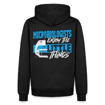 Les microbiologistes apprécient les petites choses - Sweat à capuche Premium bio Homme - noir - Dos - Nico (187cm)