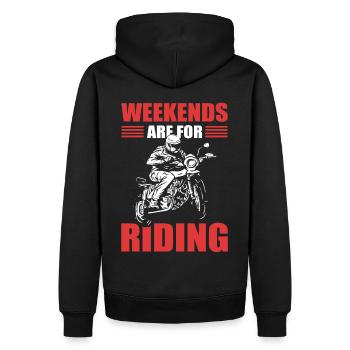Weekends Are For Riding Motorcycle Biker - Men’s Premium Organic Hoodie - black - Back - Nico (187cm)