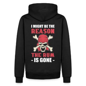 I Might Be The Reason The Rum Is Gone Pirates - Männer Premium Bio Hoodie - Schwarz - Hinten - Nico (187cm)