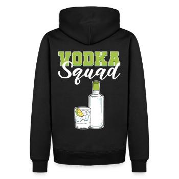 The Vod Squad Vodka Wodka - Männer Premium Bio Hoodie - Schwarz - Hinten - Nico (187cm)