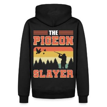 Le tueur de pigeons Chasse aux pigeons Chasseur de pigeons - Sweat à capuche Premium bio Homme - noir - Dos - Nico (187cm)
