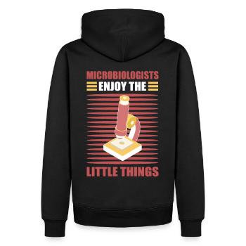 Les microbiologistes apprécient les petites choses - Sweat à capuche Premium bio Homme - noir - Dos - Nico (187cm)